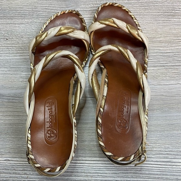 Vintage Bologna & Figli strappy twisted metallic chain designed sandals size 7 - Picture 8 of 12